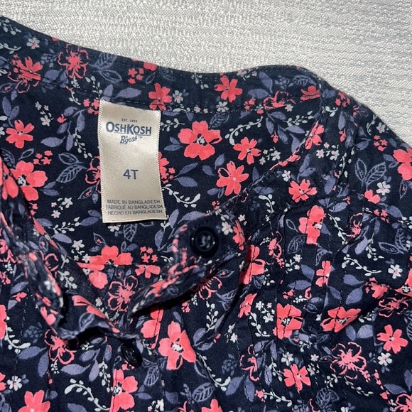 4/$15 OSHKOSH flowers blouse size 4T - Picture 5 of 5